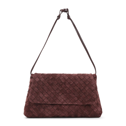 Dark Red Suede Leather Pouch