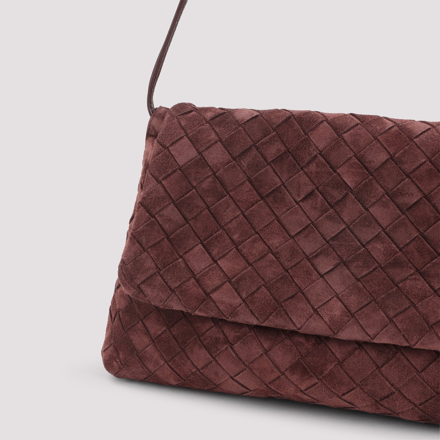 Dark Red Suede Leather Pouch