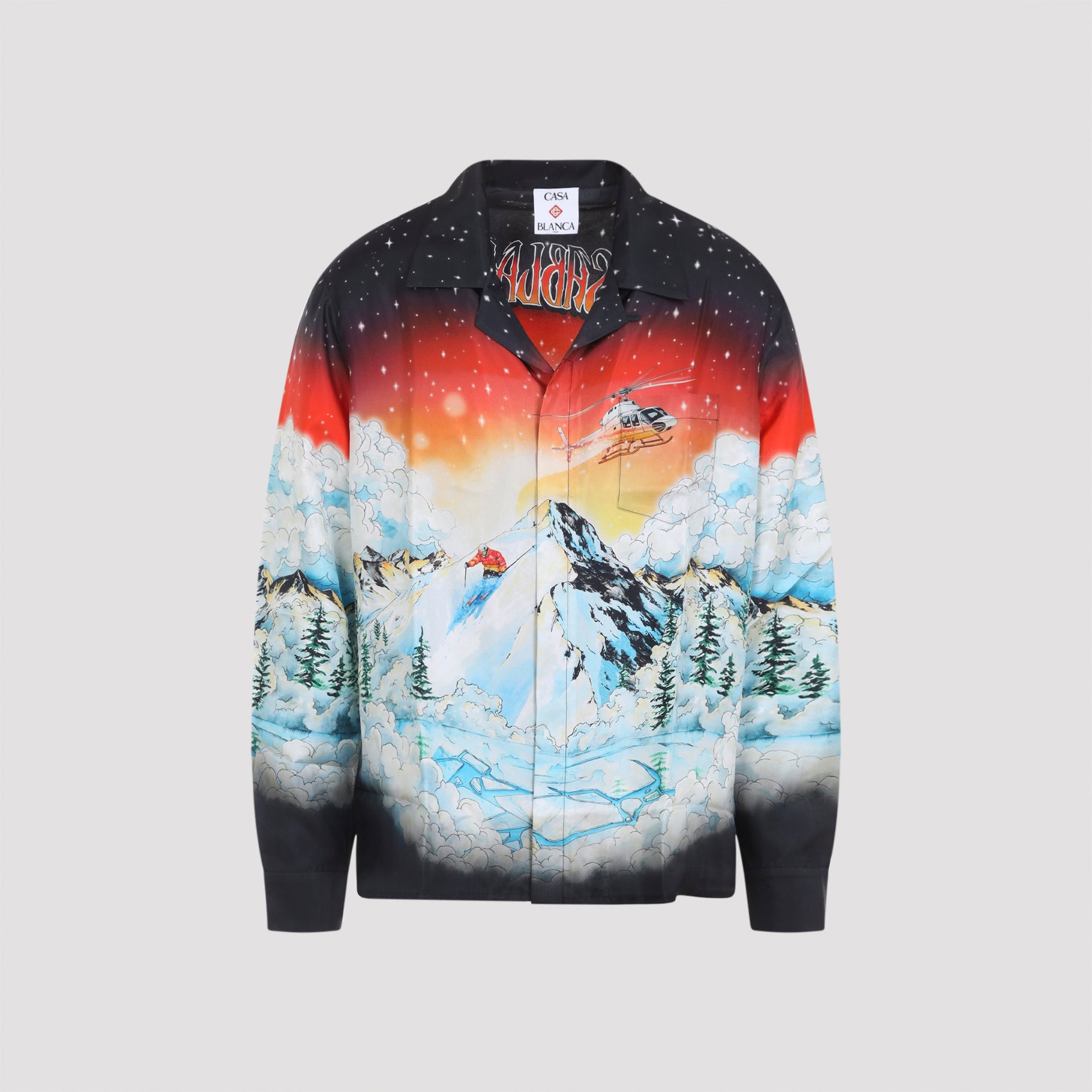 cuban collar long sleeve shirt-image-1