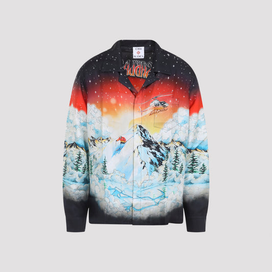 cuban collar long sleeve shirt-image-1