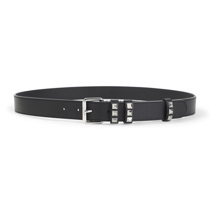 Black Calf Leather Buckle Belt
