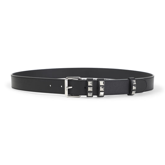 Black Calf Leather Buckle Belt