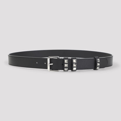 Black Calf Leather Buckle Belt