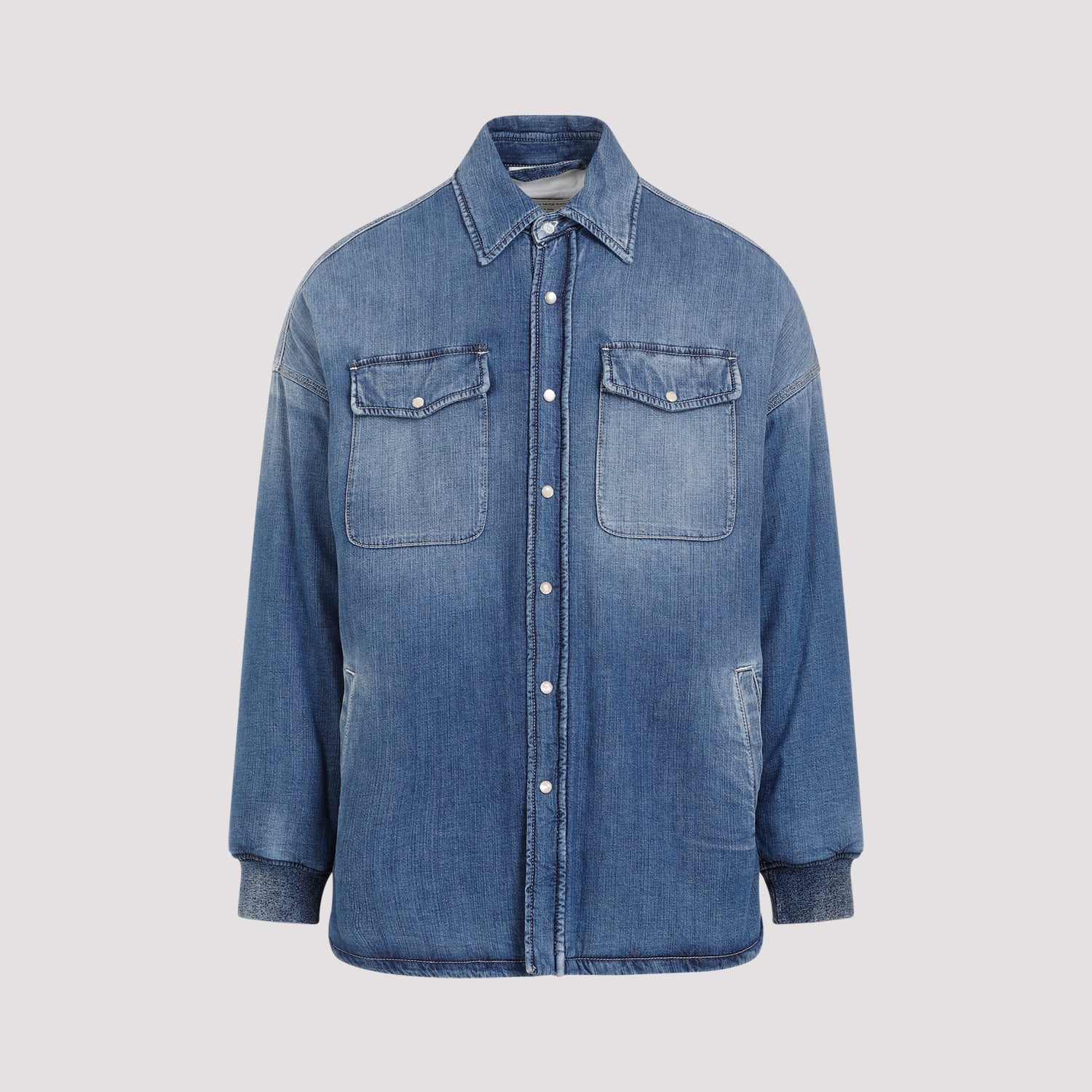 quilted denim shirt-image-1