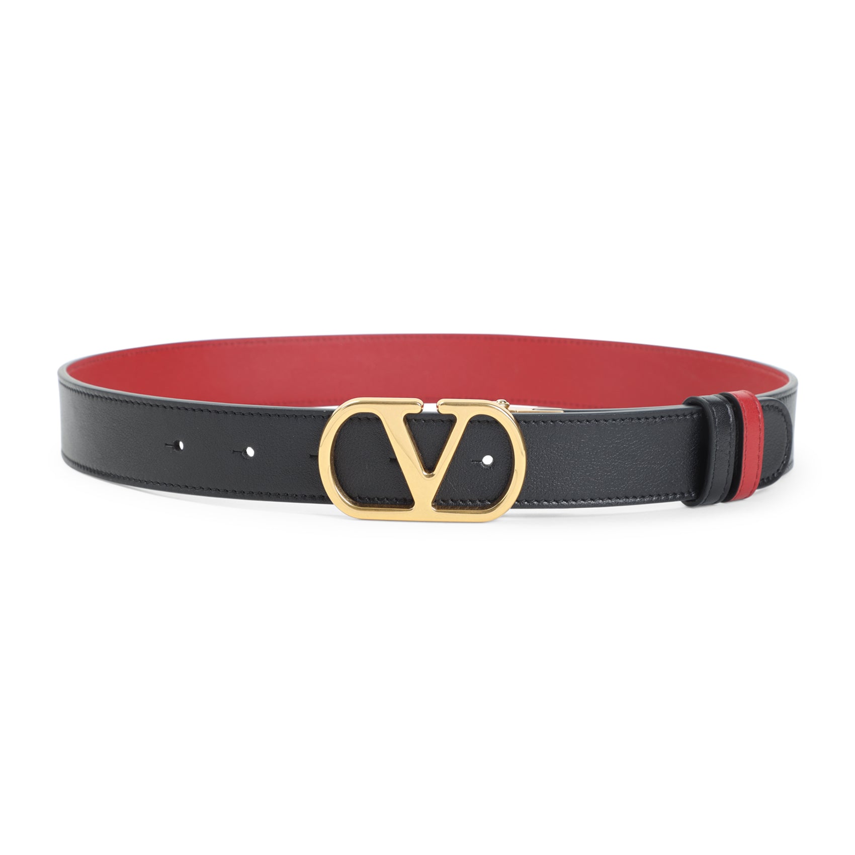 Black and Red H30 Reversible Calf Leather Belt