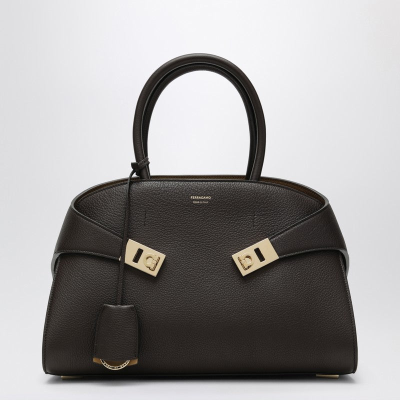 Hug M handbag in brown/ochre leather