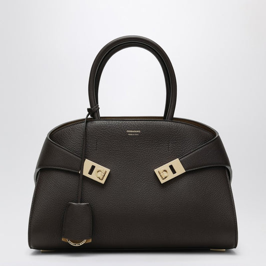 Hug M handbag in brown/ochre leather