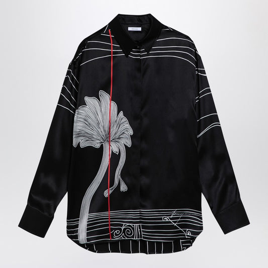 Black Silk Satin Shirt