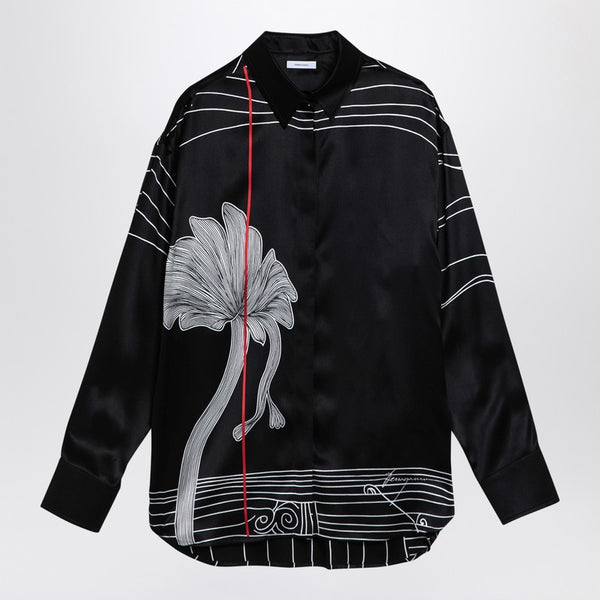 Black Silk Satin Shirt