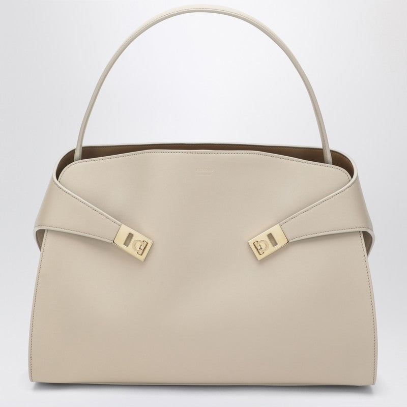 Ivory and ochre leather Hug Soft M handbag