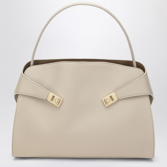 Ivory and ochre leather Hug Soft M handbag