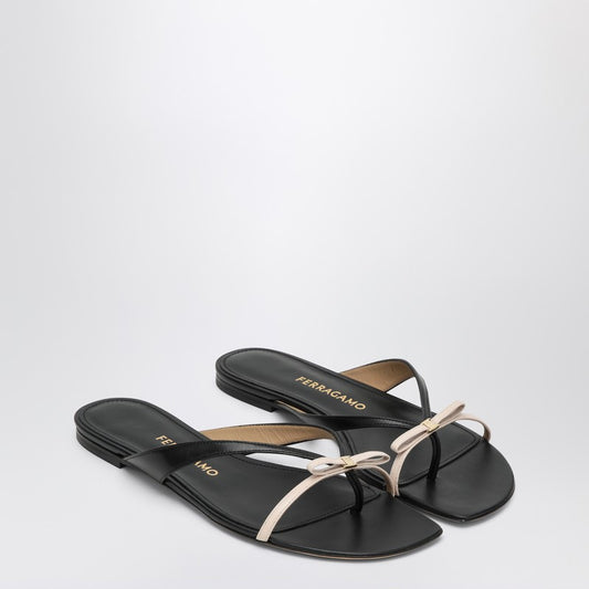 Mini Bow Flip-flop Black And Powdery / Regular Fit