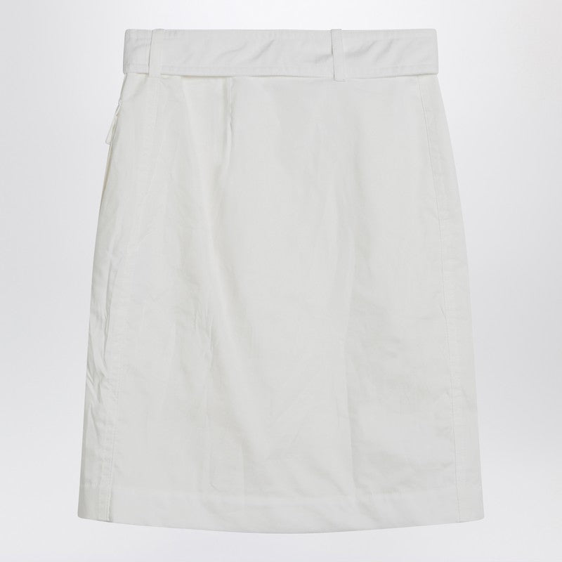 White wrap skirt in cotton blend