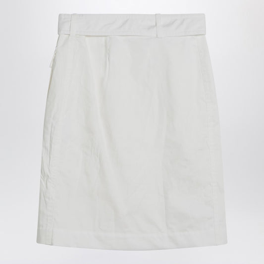 White wrap skirt in cotton blend