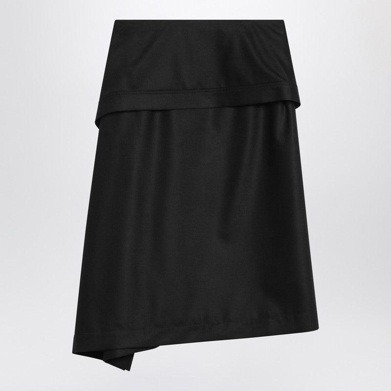 Asymmetric black skirt with basque