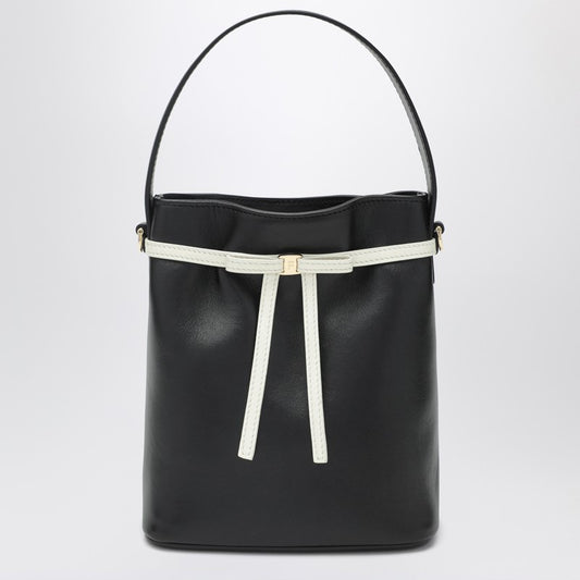 Bucket bag black/mascarpone with bow