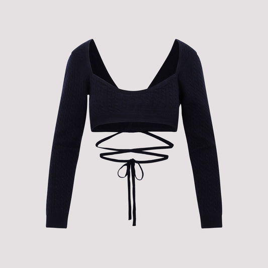 wrap knitted top-image-1