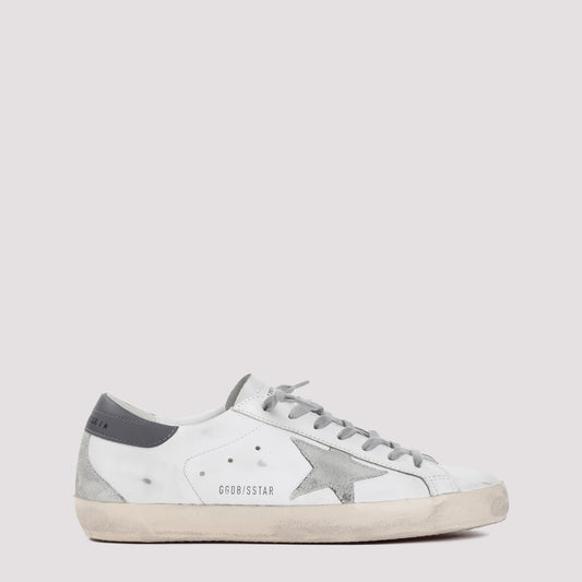 White Ice Dark Gray Superstar Cow Leather Sneakers