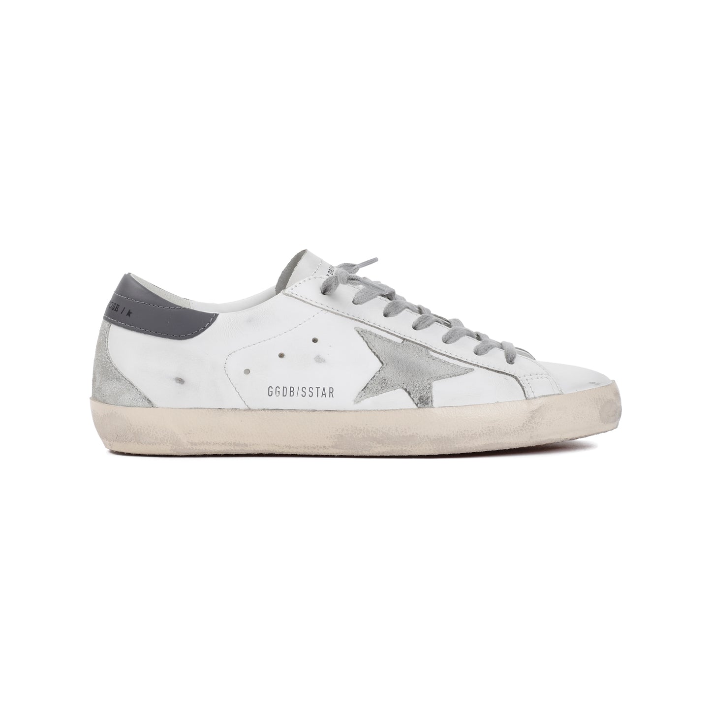 White Ice Dark Gray Superstar Cow Leather Sneakers