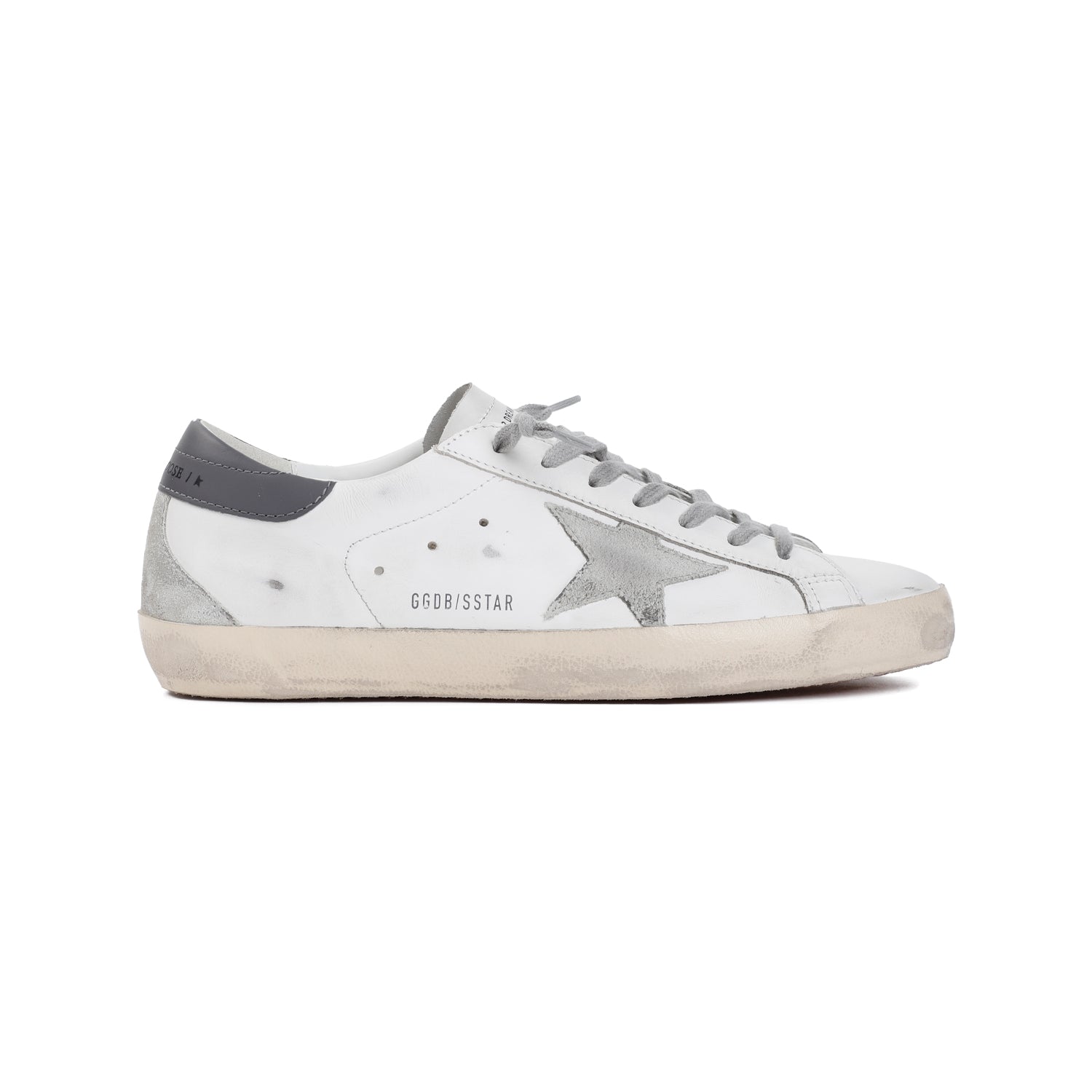 White Ice Dark Gray Superstar Cow Leather Sneakers