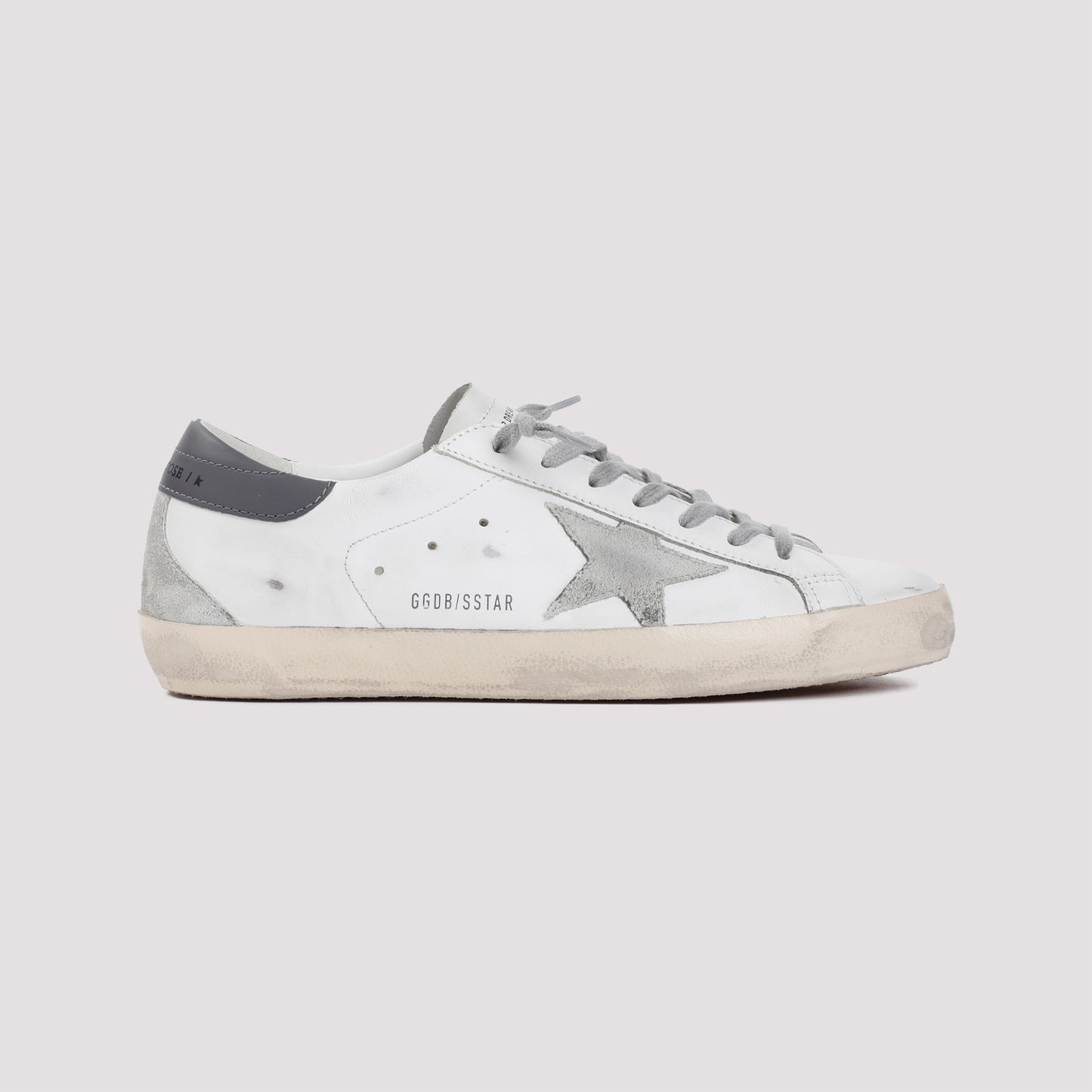 White Ice Dark Gray Superstar Cow Leather Sneakers