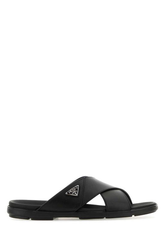TRIANGLE LOGO SLIP ON SANDALS