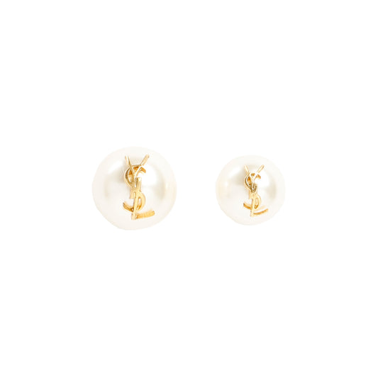 Pearl Earrings with Monogram