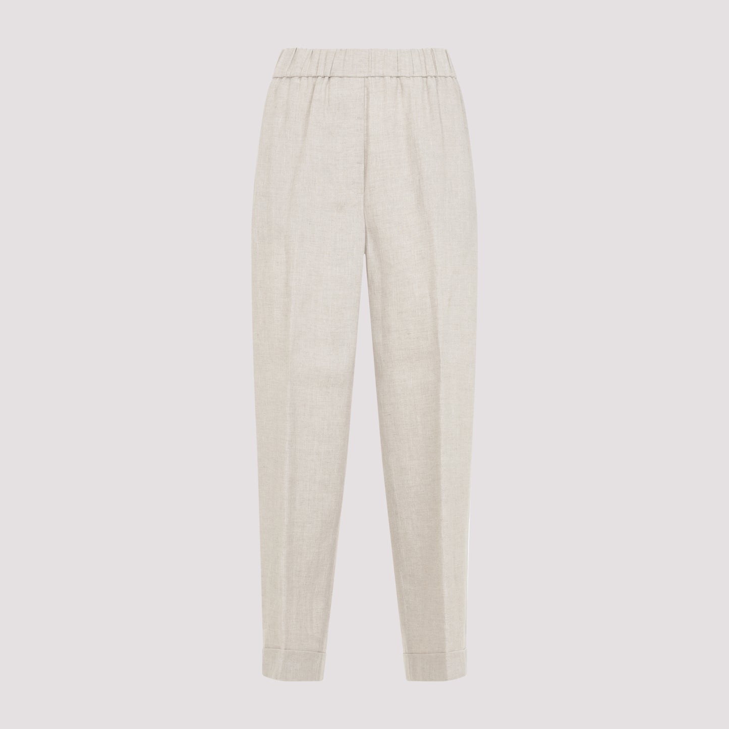 Beige Rafia Linen Pants