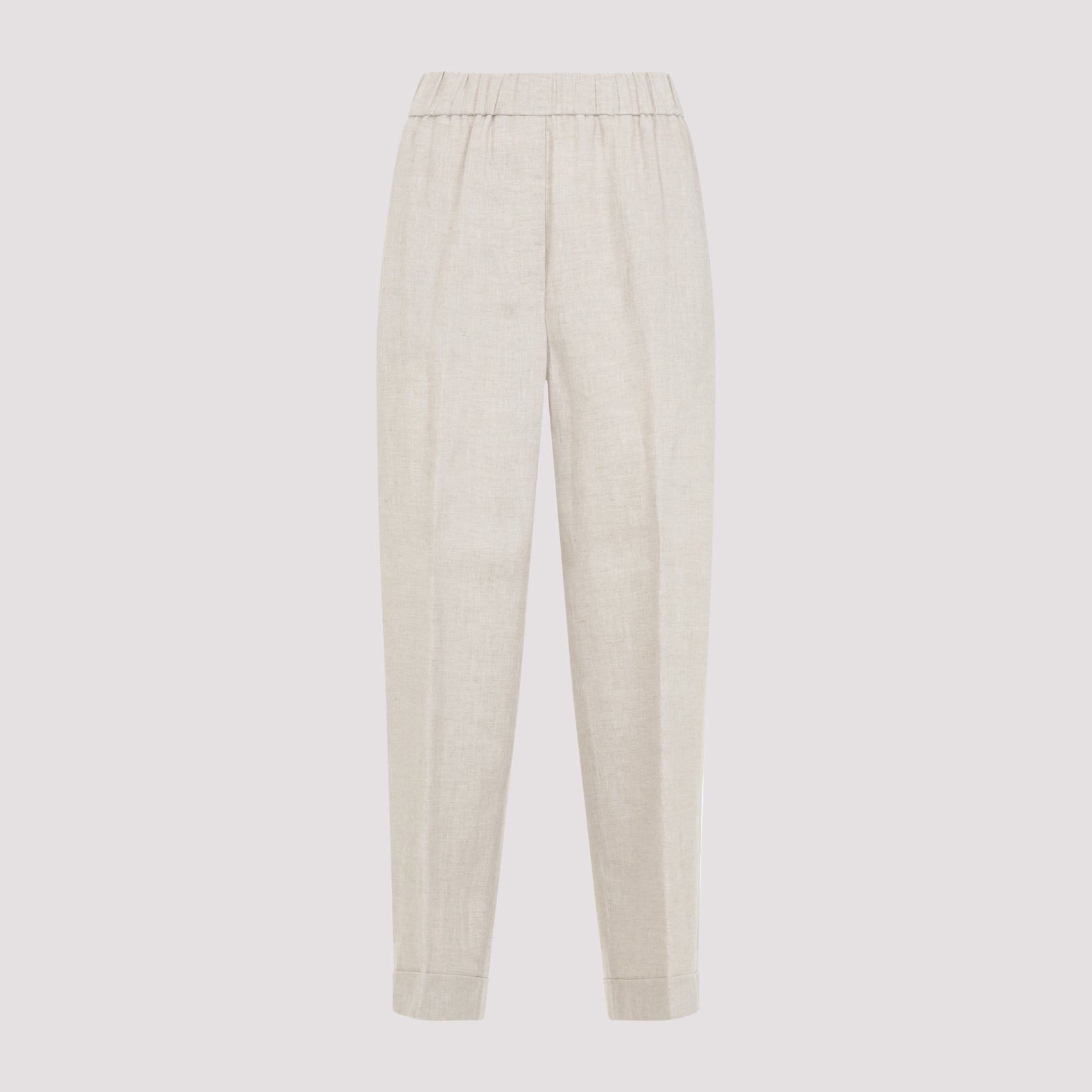 Beige Rafia Linen Pants