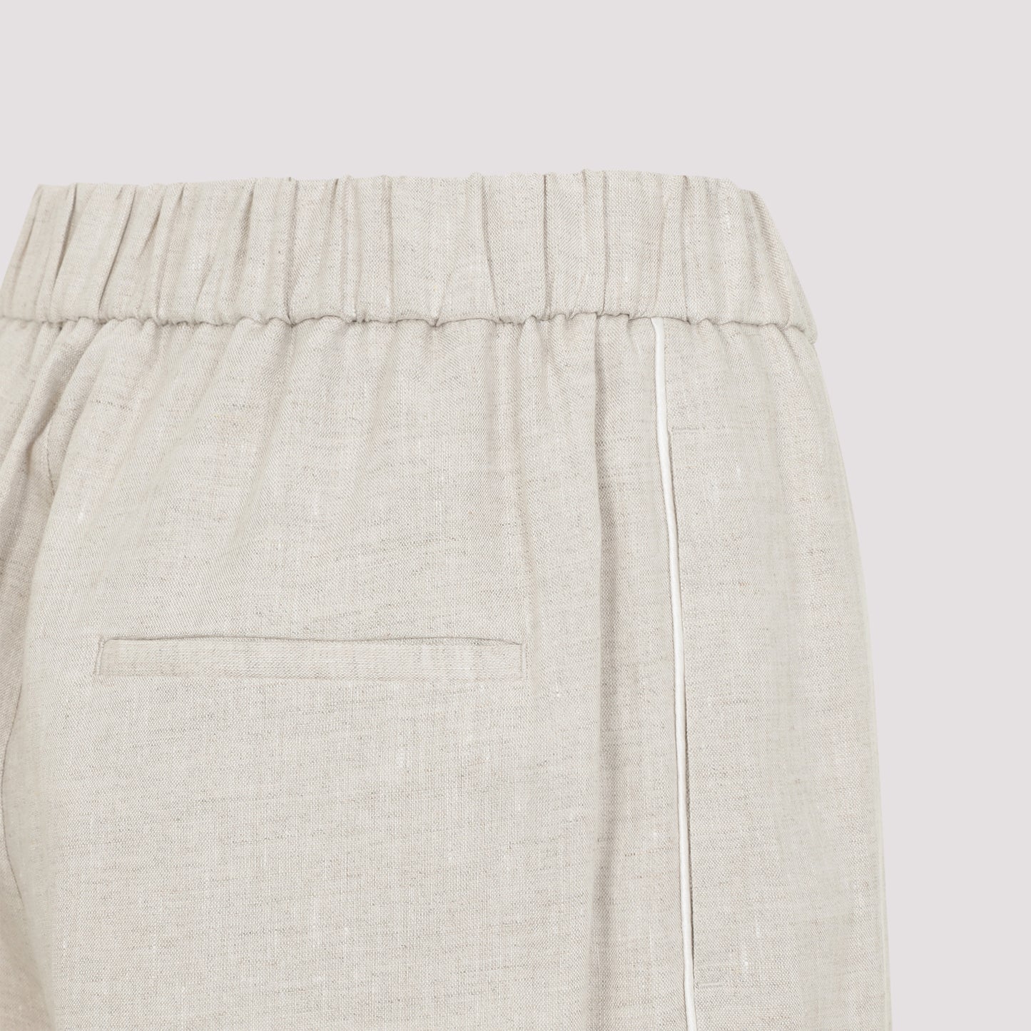 Beige Rafia Linen Pants