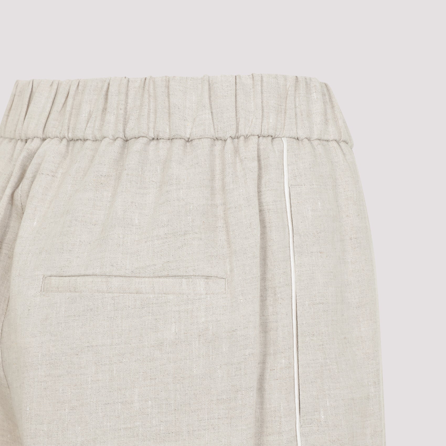 Beige Rafia Linen Pants