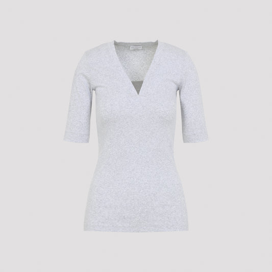 v-neck ribbed t-shirt-image-1