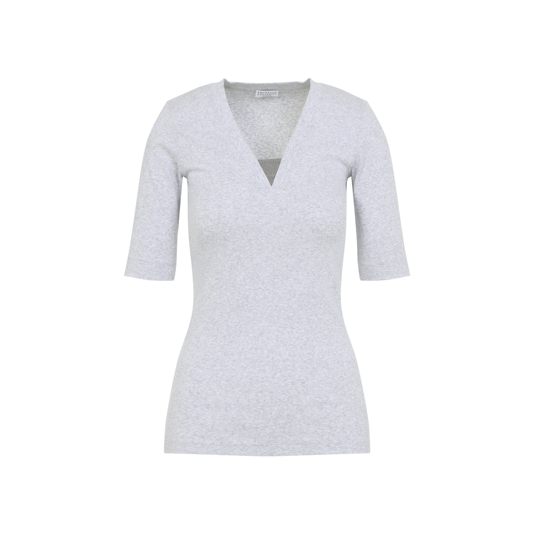 v-neck ribbed t-shirt-image-2