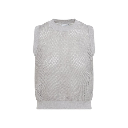 White Tricot Cotton Gilet