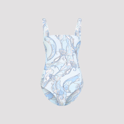 Light Blue Polyamide One-piece