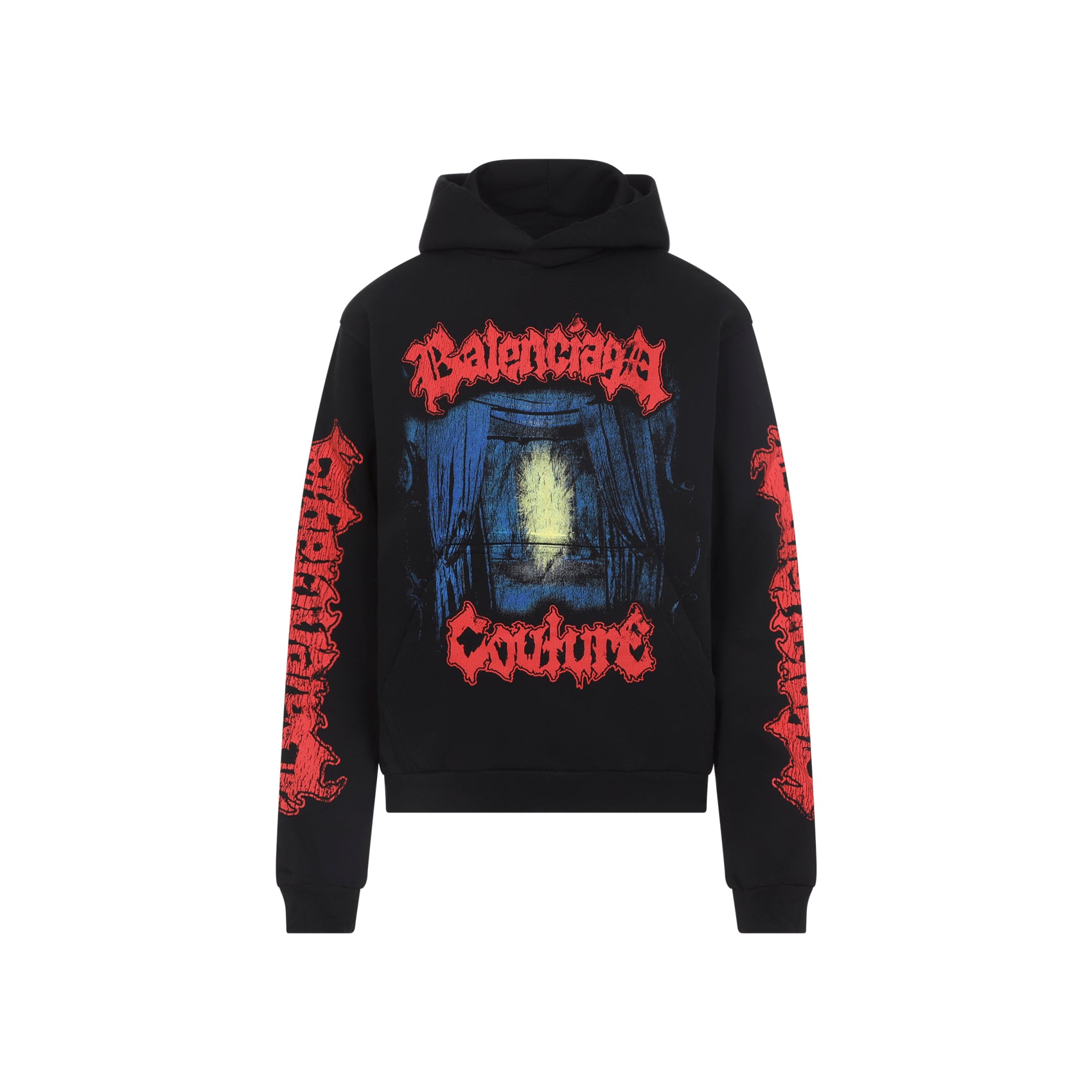 Black Medium Fit Cotton Hoodie