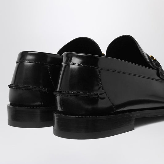 Black leather Medusa 95 loafers