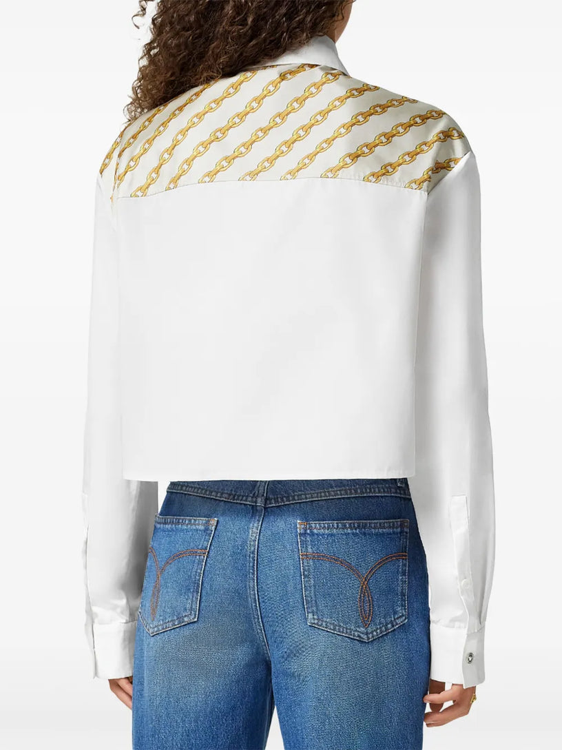 CHAIN STRIPES SHORT BOXY SHIRT