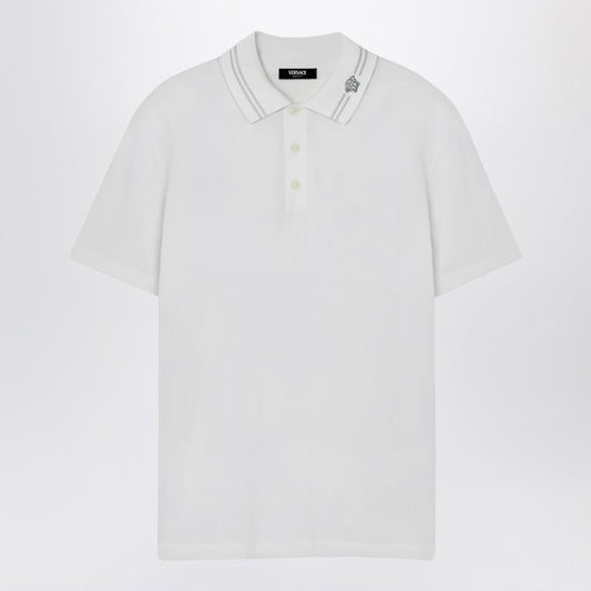 White polo shirt with Medusa embroidery