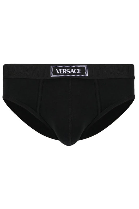 90s Versace Logo-Waistband Stretched Briefs