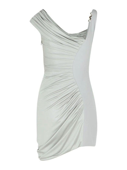 DRAPED ONE SHOULDER MINI DRESS
