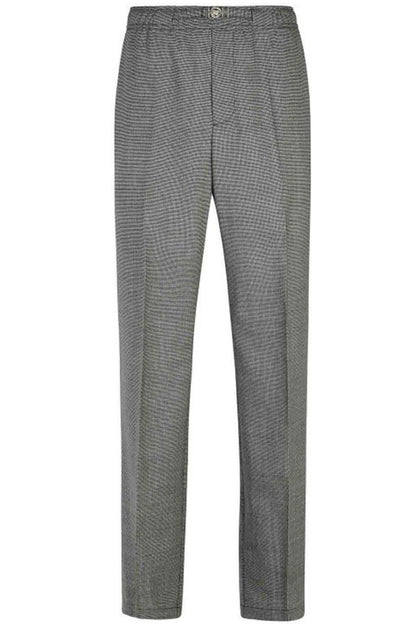 Houndstooth-Pattern High-Waist Trousers