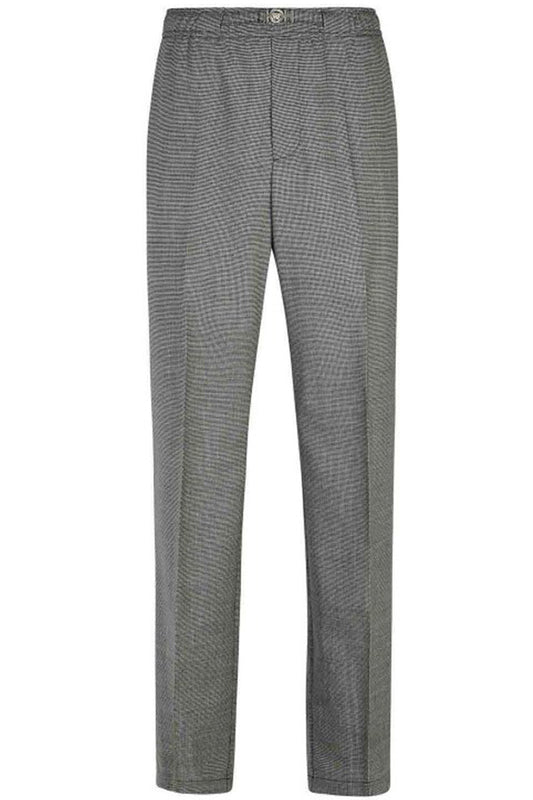 Houndstooth-Pattern High-Waist Trousers