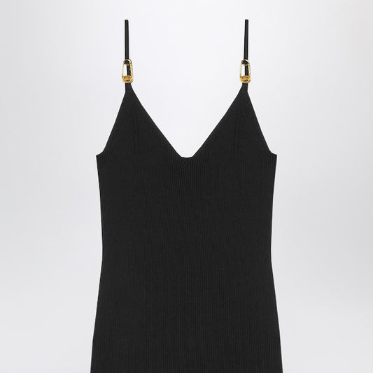 Black knitted midi dress