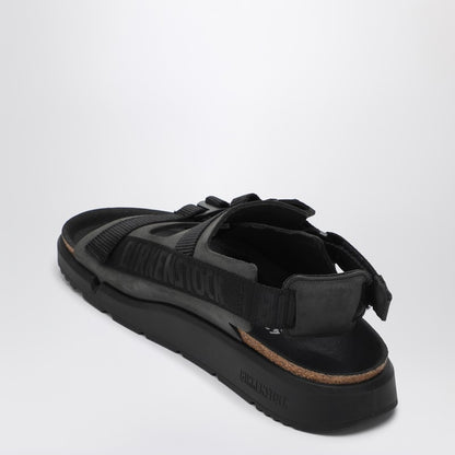 Black Shinjuku Sandal In Natural Leather And Tissue