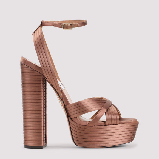 Brown Sundace Satin Sandals