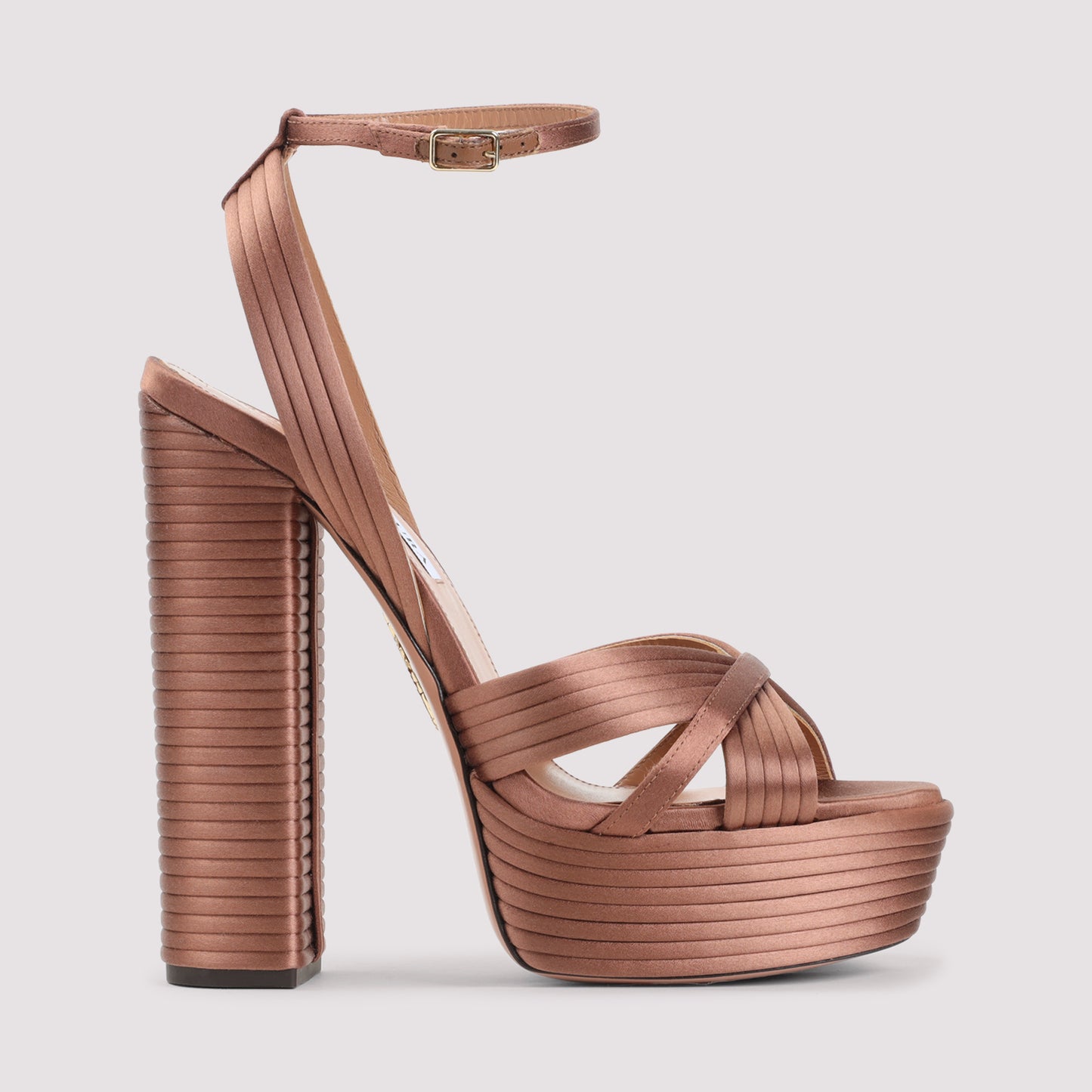 Brown Sundace Satin Sandals