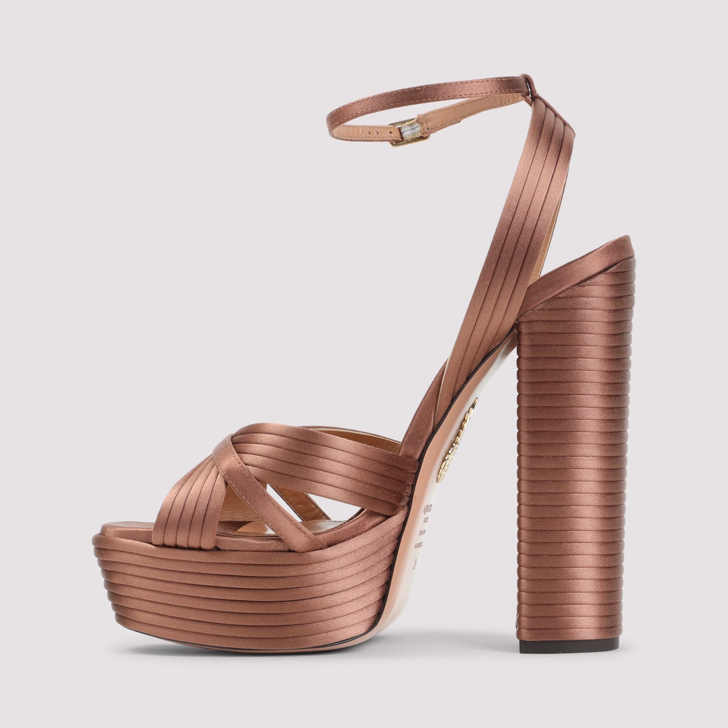 Brown Sundace Satin Sandals