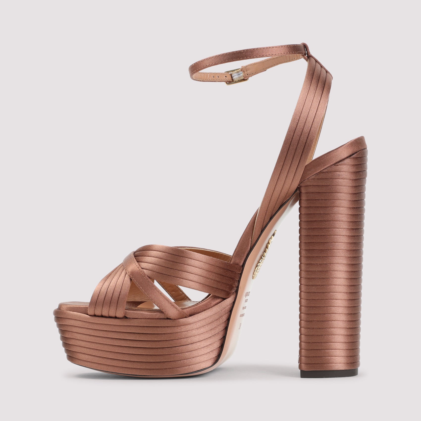 Brown Sundace Satin Sandals