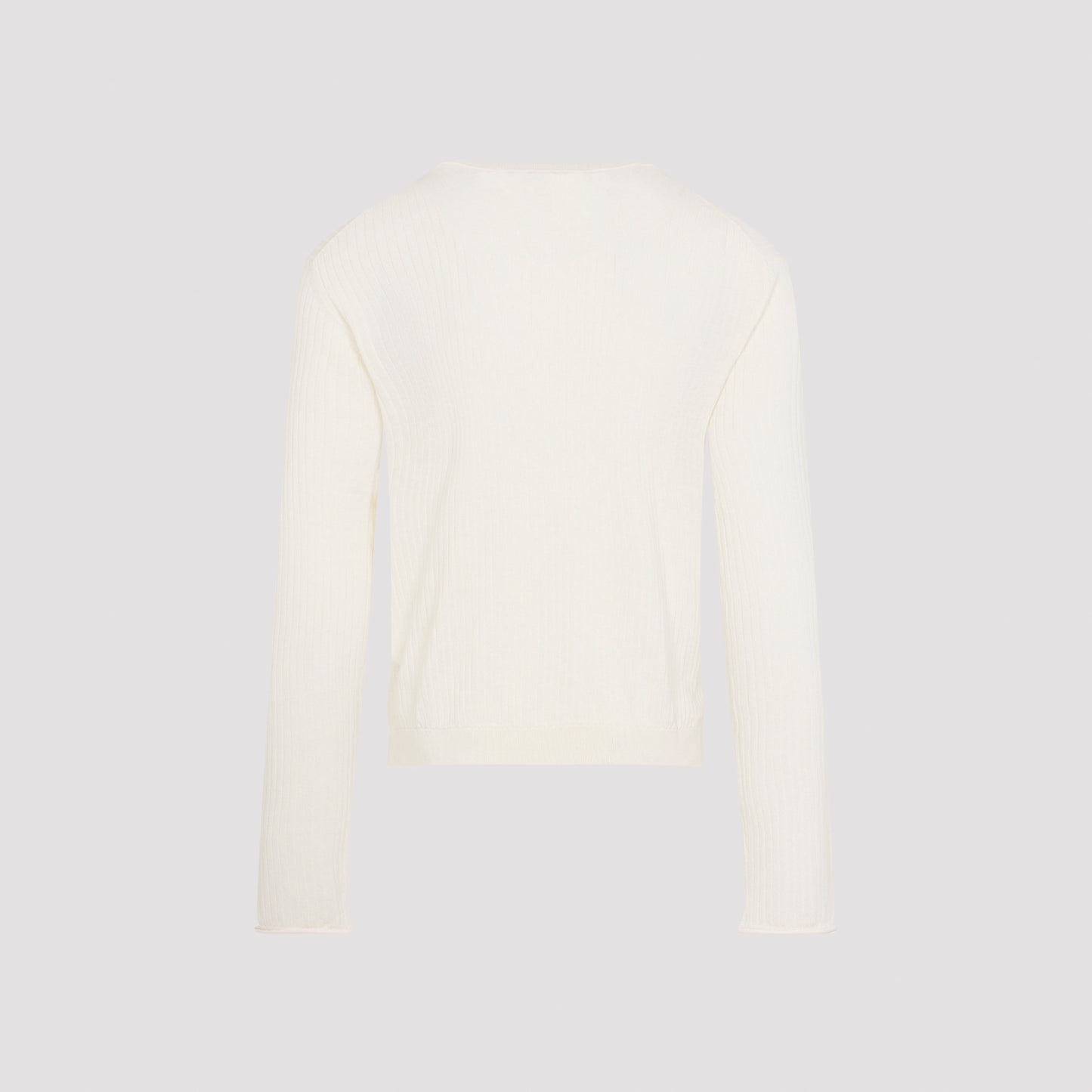 Ivory White Superior Cotton Crepe Fine Henley T-Shirt